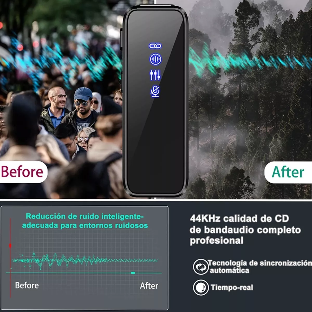Micrófono Lavalier Solapa Inalámbrico Para iPhone Y Android