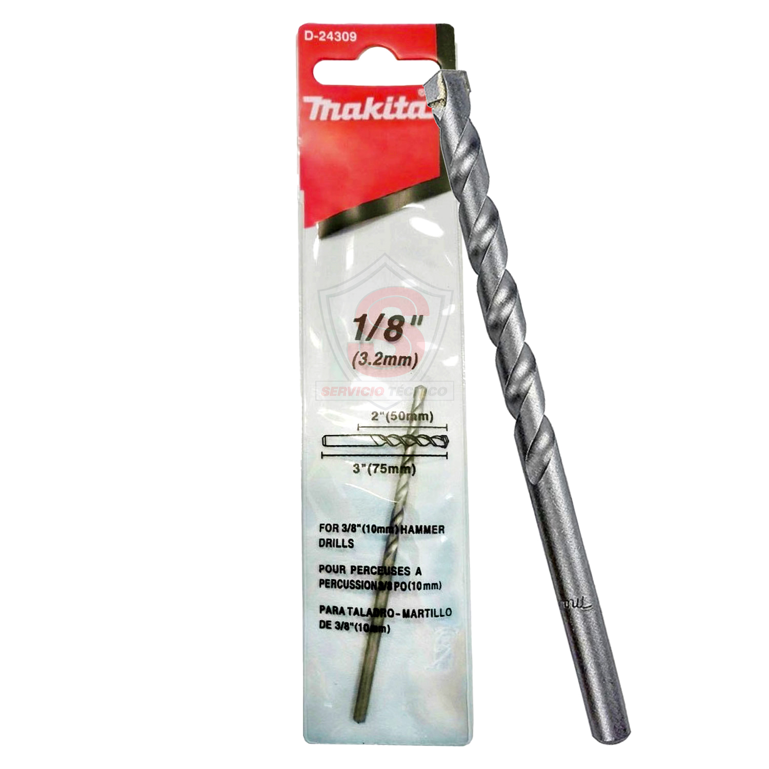 Broca Concreto 1/8 X 3 Makita D-24309 Original