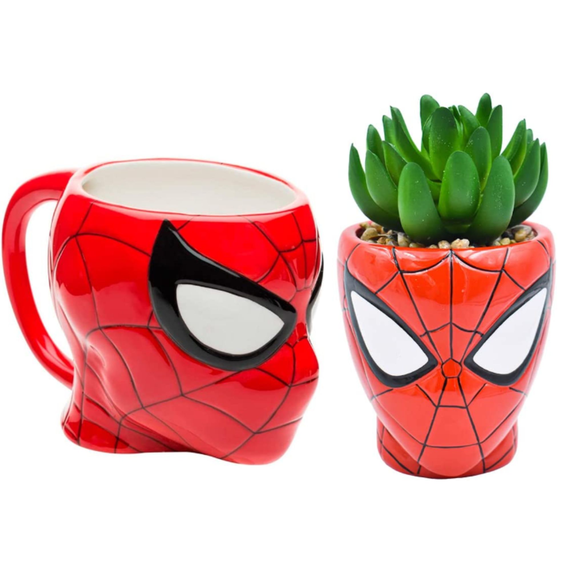 Fun Kids 1778-28/3013E Juego Set Taza con Maceta Cerámica 3D Disney Marvel Hombre araña/Spiderman 445ml