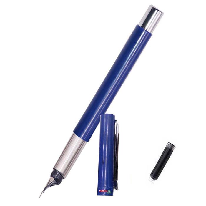 Pluma Tipo Fuente para Firmar MXSBW-005 1pza 0,5mm 4mm Azul 1 Tintas Azul Marino Acero Inoxidable Para Cartucho LargeCartri, SwiftBlue