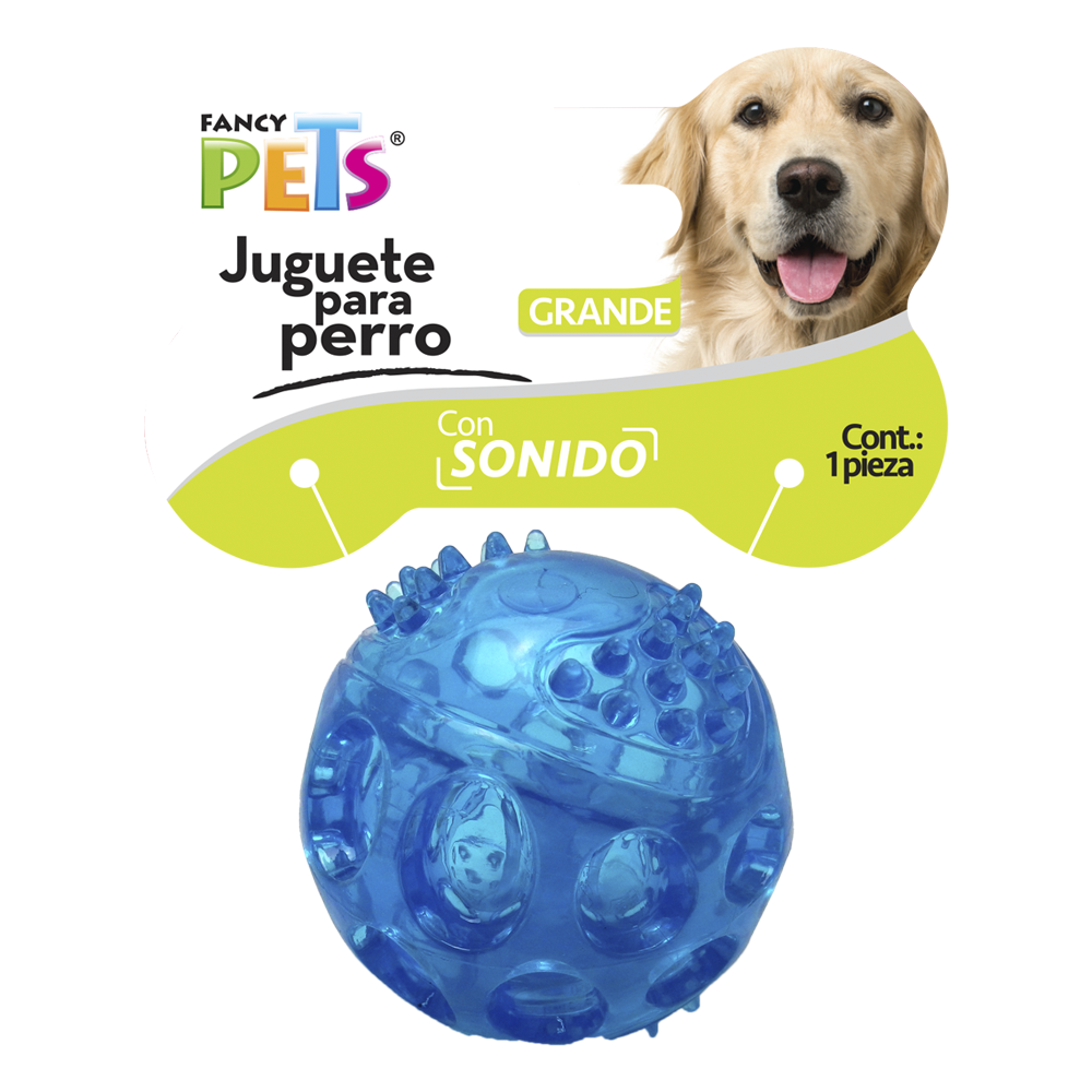 Juguete Pelota Plástico Flexible Grande C/ Sonido Fancy Pets