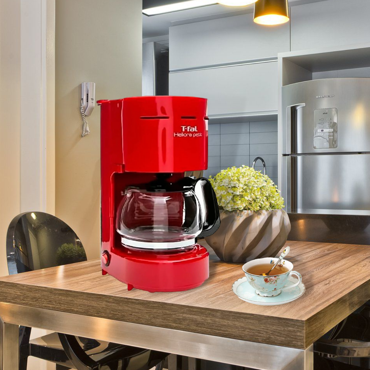 Cafetera de Goteo T-Fal Cm3215mx Heliora Petit 4 Tazas color Roja