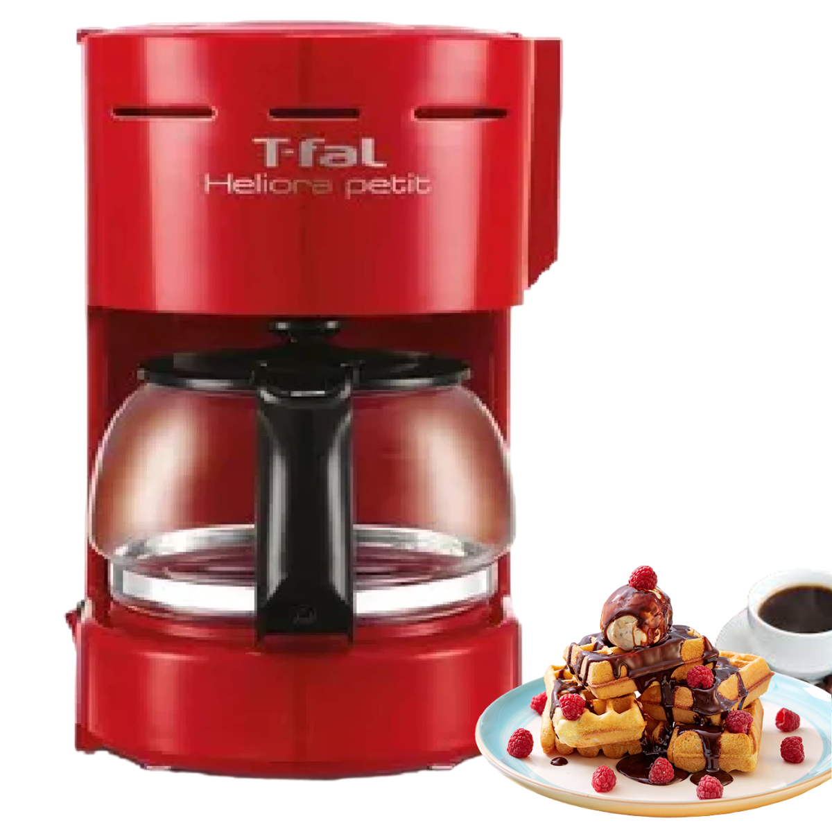 Cafetera de Goteo T-Fal Cm3215mx Heliora Petit 4 Tazas color Roja