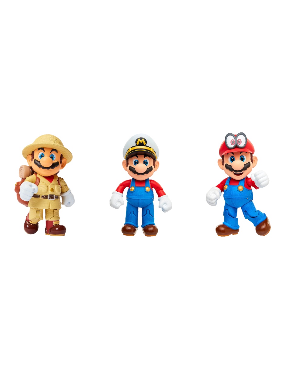 Super Mario Odyssey Set De 3 Figuras Articuladas 10 Cm