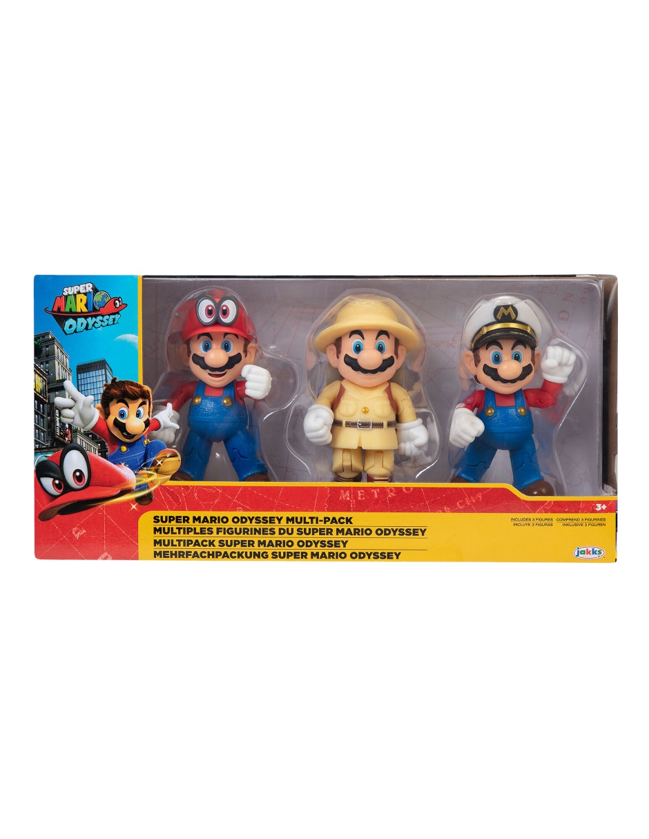 Super Mario Odyssey Set De 3 Figuras Articuladas 10 Cm
