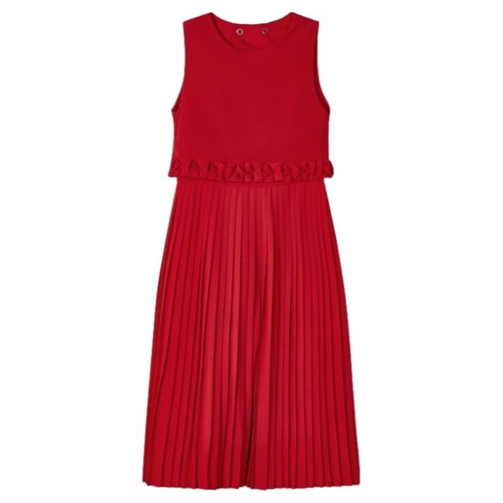 Mono largo con pantalón plisado para niña años color rojo
