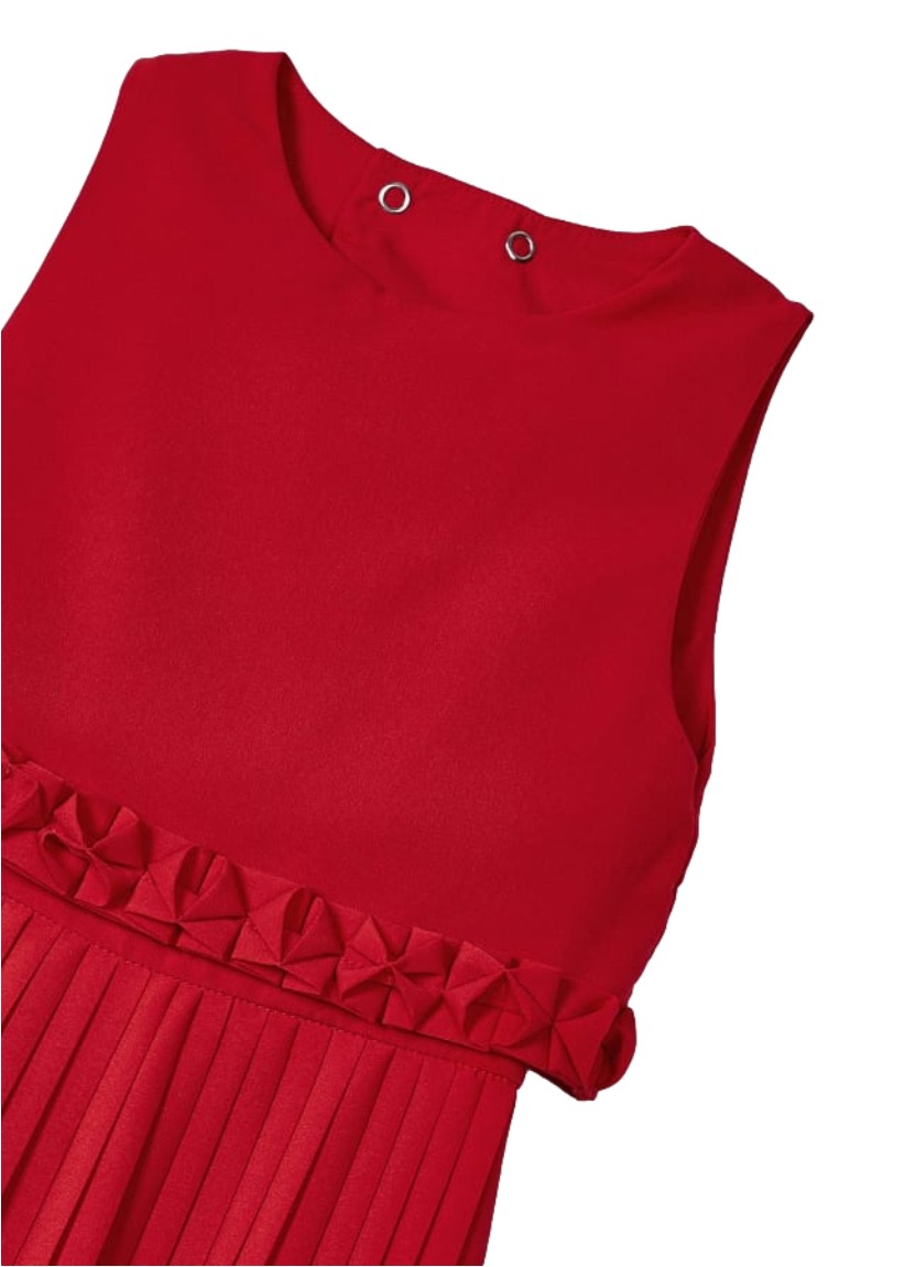Mono largo con pantalón plisado para niña años color rojo