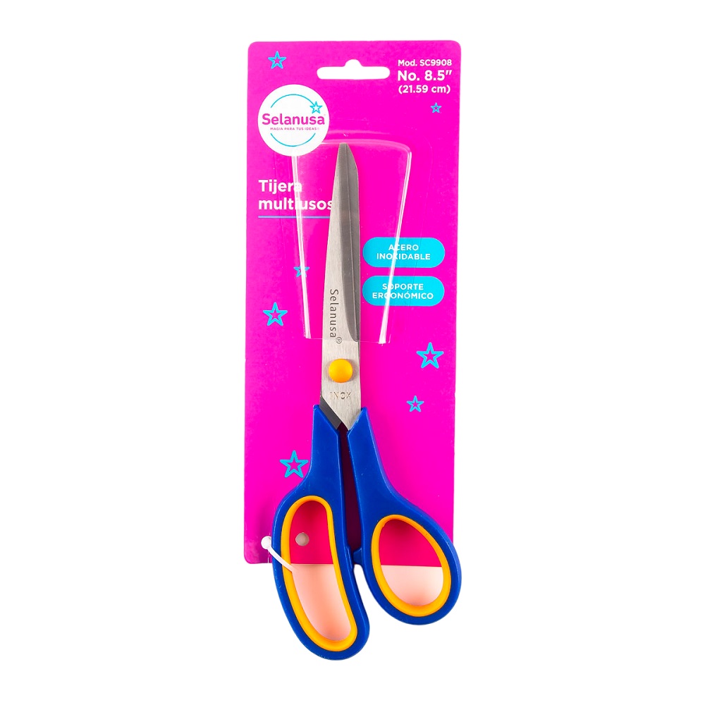 Tijera Multiusos Acero Inoxidable Mango Soft Azul Selanusa