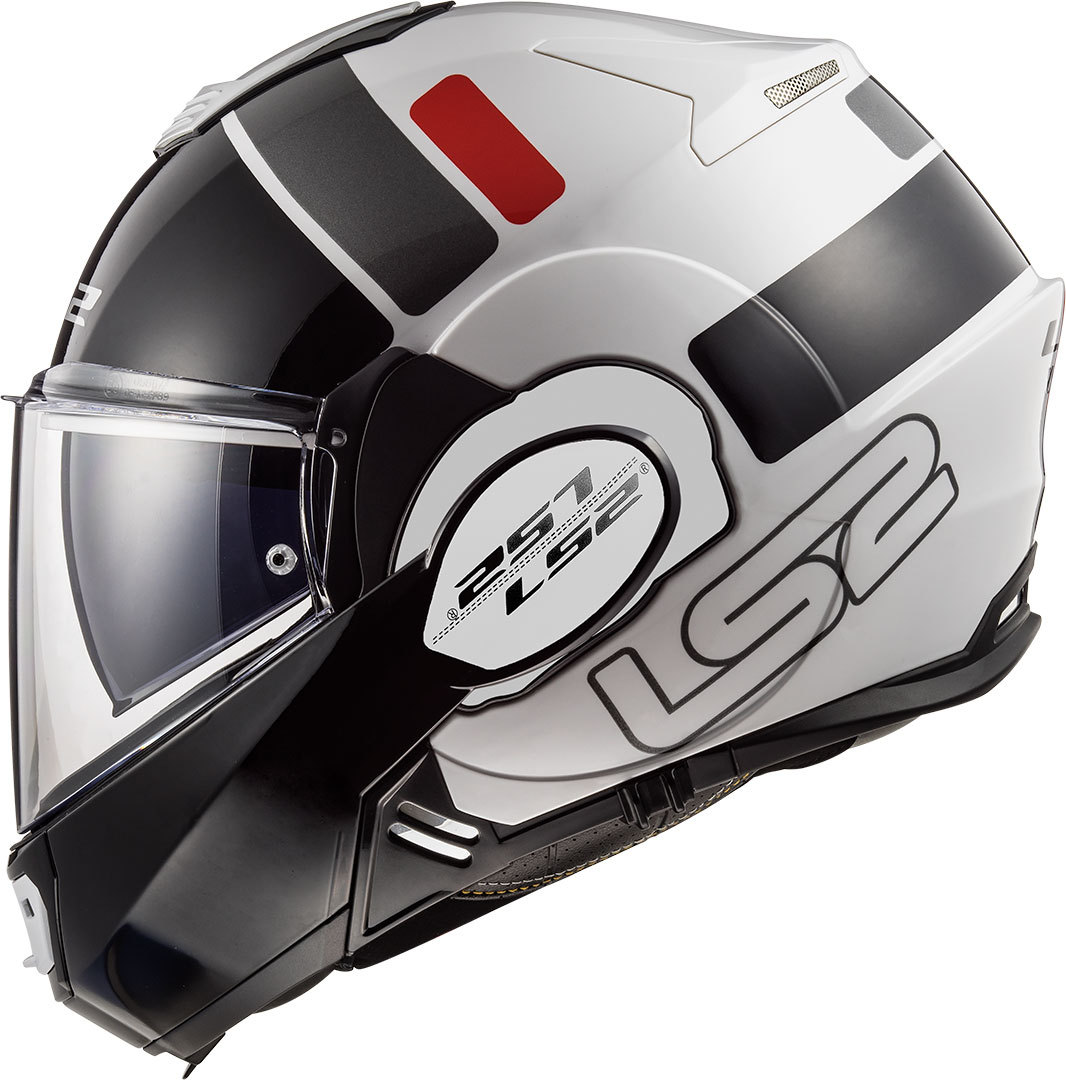 CASCO ABATIBLE LS2 VALIANT 180 DEGREES PROX BLANCO ROJO FF399
