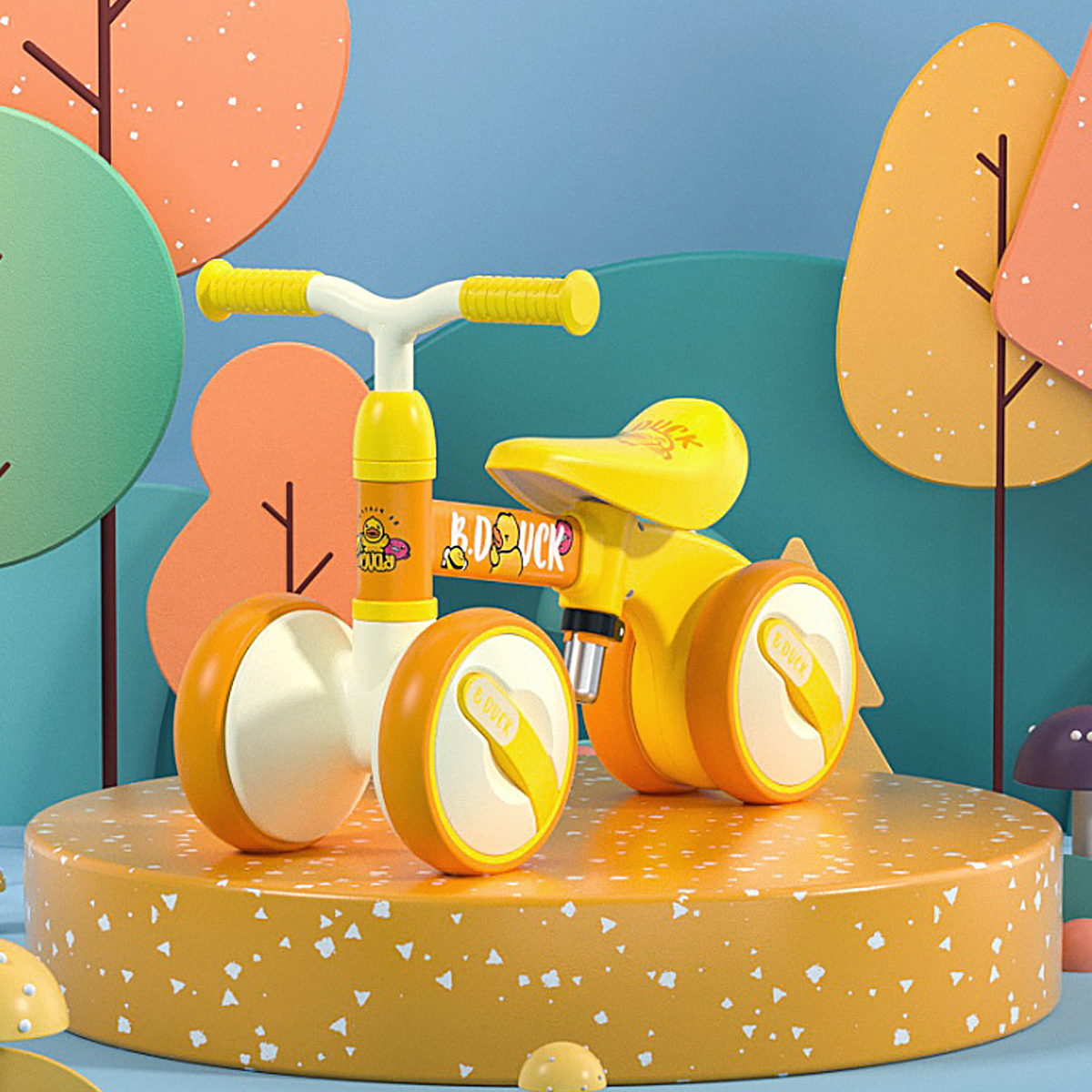 Mini Bicicleta Niños Triciclo 4 Llantas Sin Pedales B. Duck