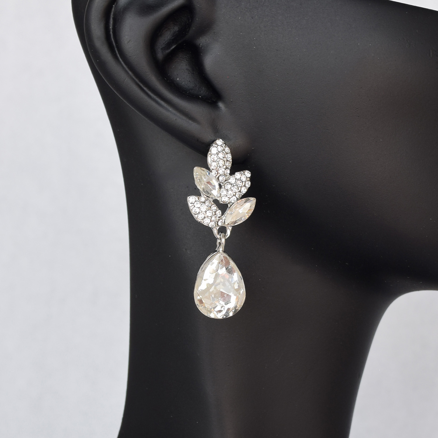 Aretes Largos Gota para Fiesta con Cristal