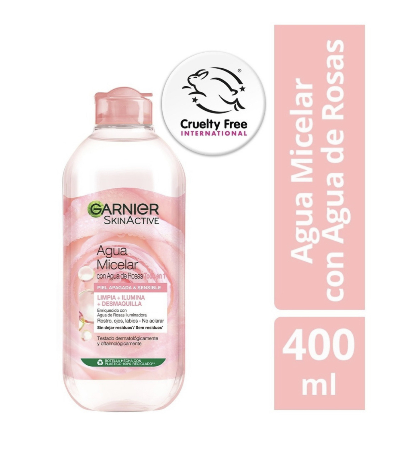 Agua Micelar Garnier Todo En 1 Con Agua De Rosas 400 Ml