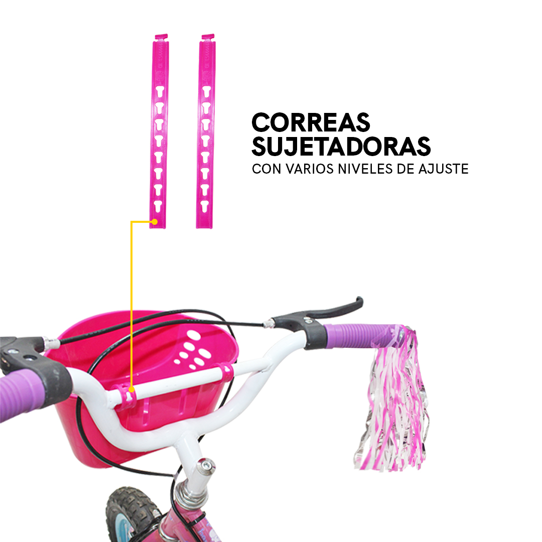 Canastilla Bicicleta Niña + Silla Porta Muñecas + Serpentina