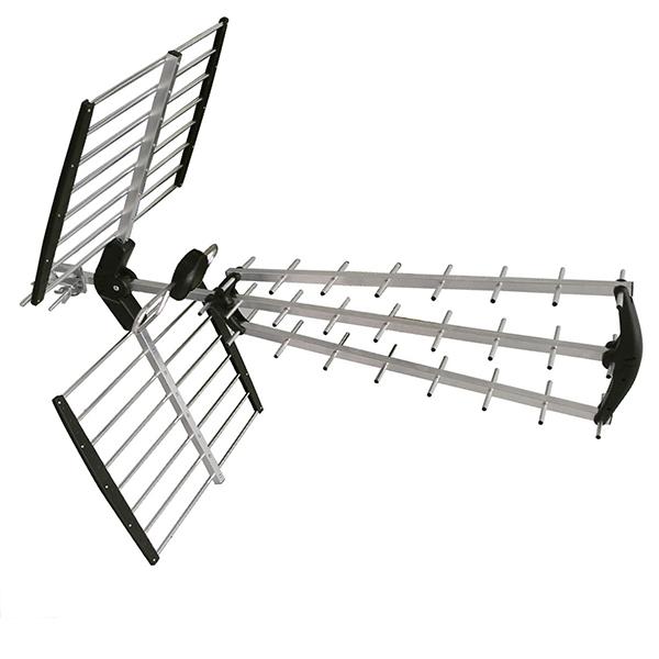 Antena Exterior HD para Zonas de Dificil Recepción con 37 Elementos en Aluminio Resistente Ganancia de 25 dB Ideal para Sintonizar Señal Digital / Master / TVANT-20ELEM