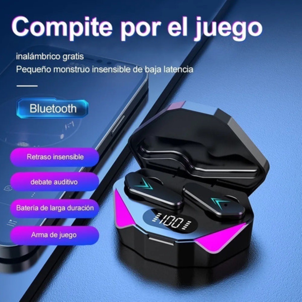 Audífonos In-ear Gamer Inalámbricos Bass Hifi Con Pantalla