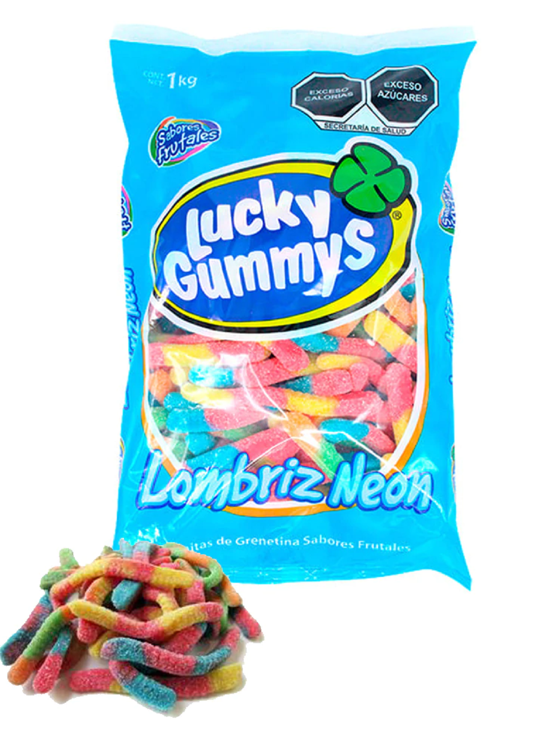 Gomitas Lucky Gummys Lombriz Neon 1 Kg.