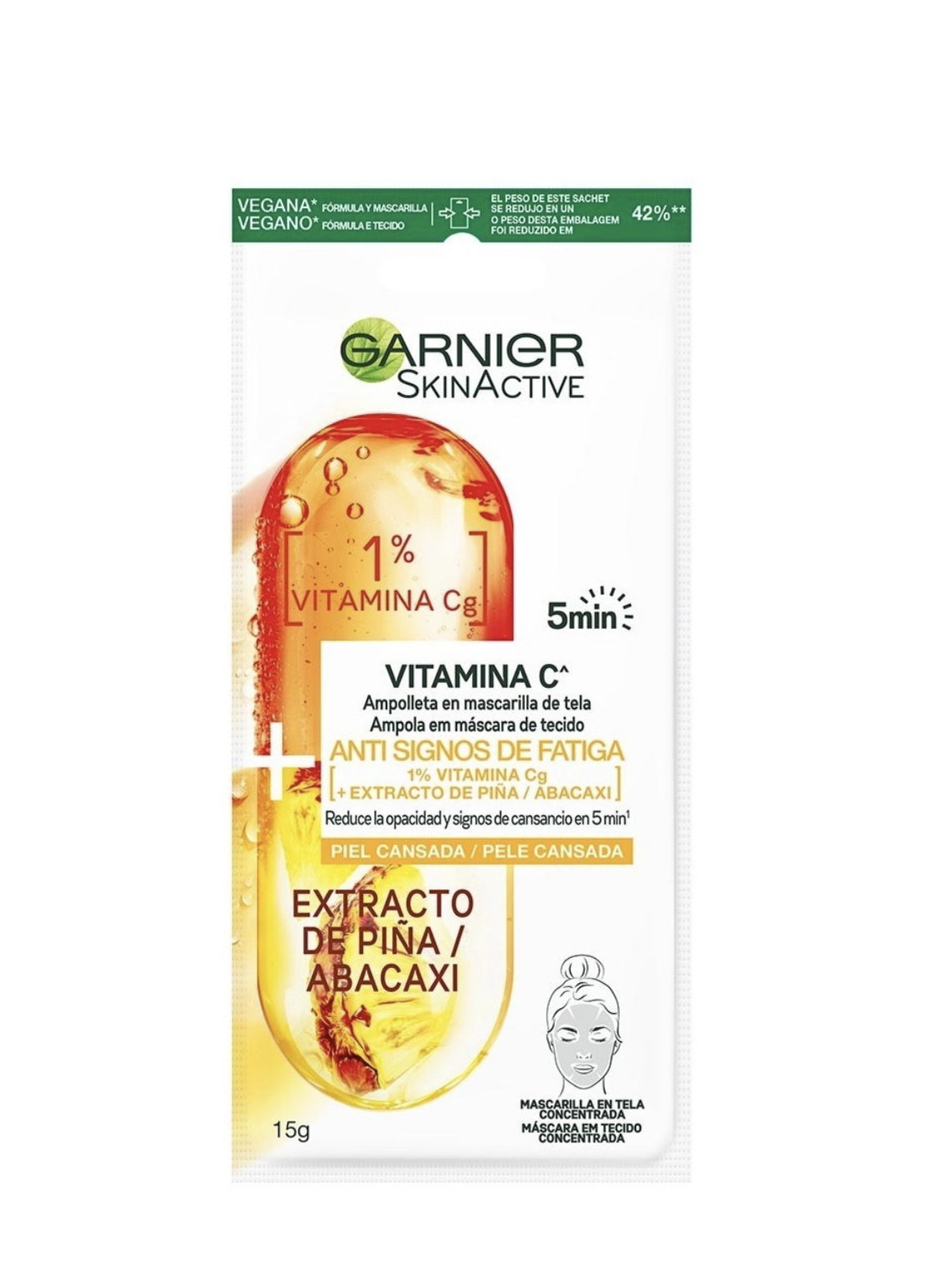 Cuidado de la piel Mascarilla de tela Garnier Skin Active para piel Normal 15g