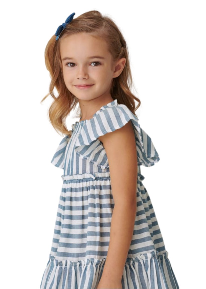 Vestido Con Estampado De Algodón Niña Color Porcelana