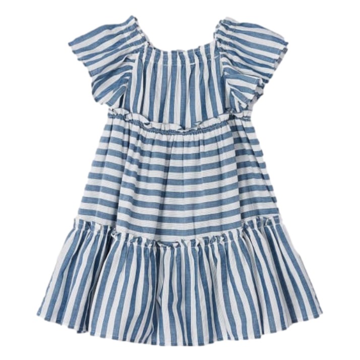 Vestido Con Estampado De Algodón Niña Color Porcelana