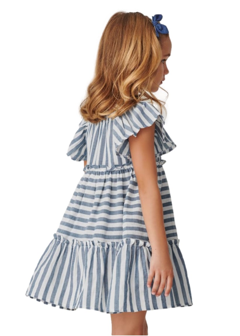 Vestido Con Estampado De Algodón Niña Color Porcelana