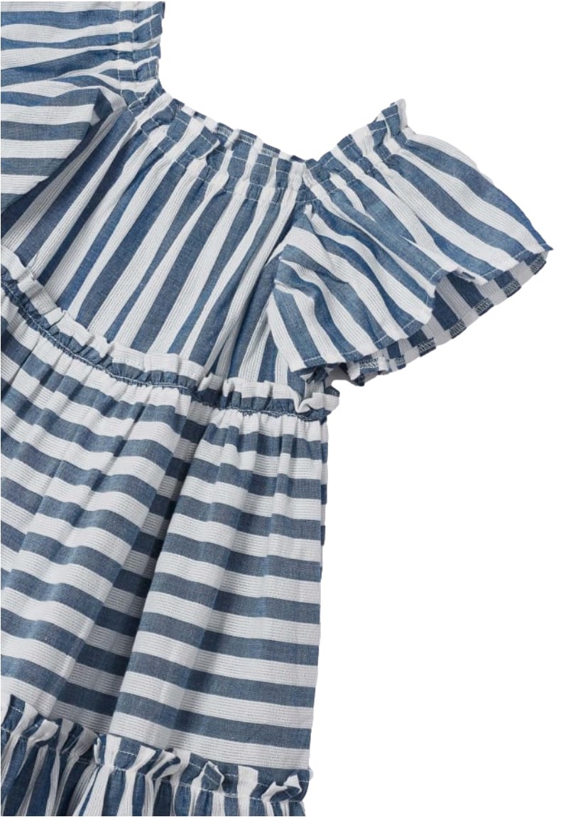 Vestido Con Estampado De Algodón Niña Color Porcelana