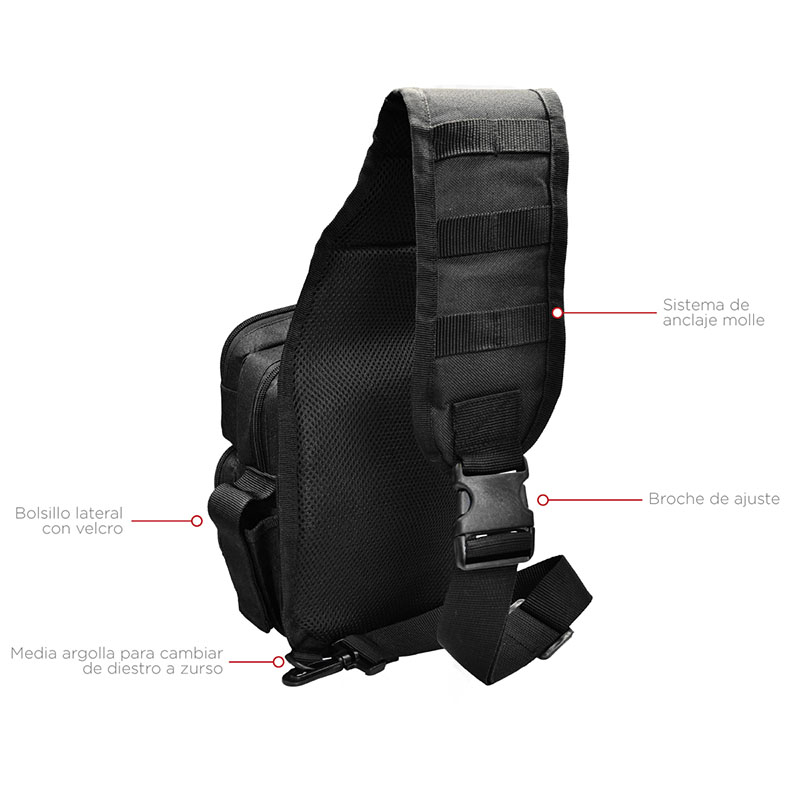 Pechera Tactica Red Baboon Modelo Rect Funda para Arma Color Negro Hombre-Mujer