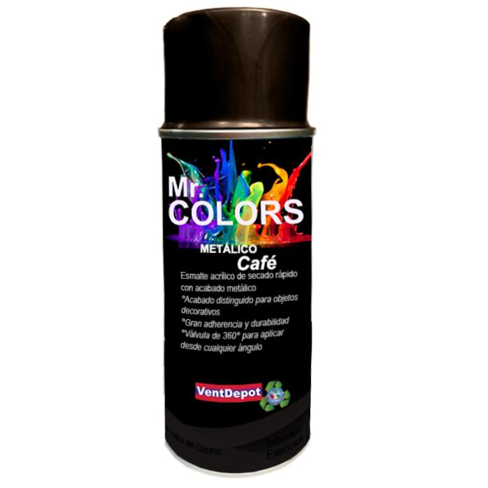 Venta de Latas de Aerosol MXAER-008-2 Café Metálico Temp, Max, 60C 400ml Interiores y Exteriores Válvula 360 Secado Rápido, AeroMetal
