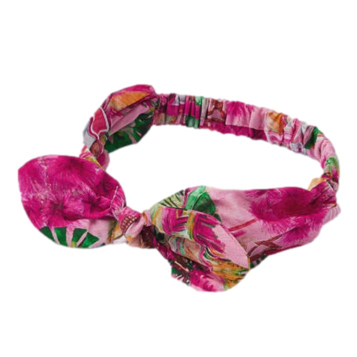 Vestido Estampado Con Diadema De Algodón Para Niña color peonía