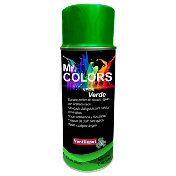 Latas de Pintura Económica MXNEO-001-3 Verde Neón Temp, Max, 60C 400ml Interiores y Exteriores Válvula 360 Secado Rápido, AeroNeón