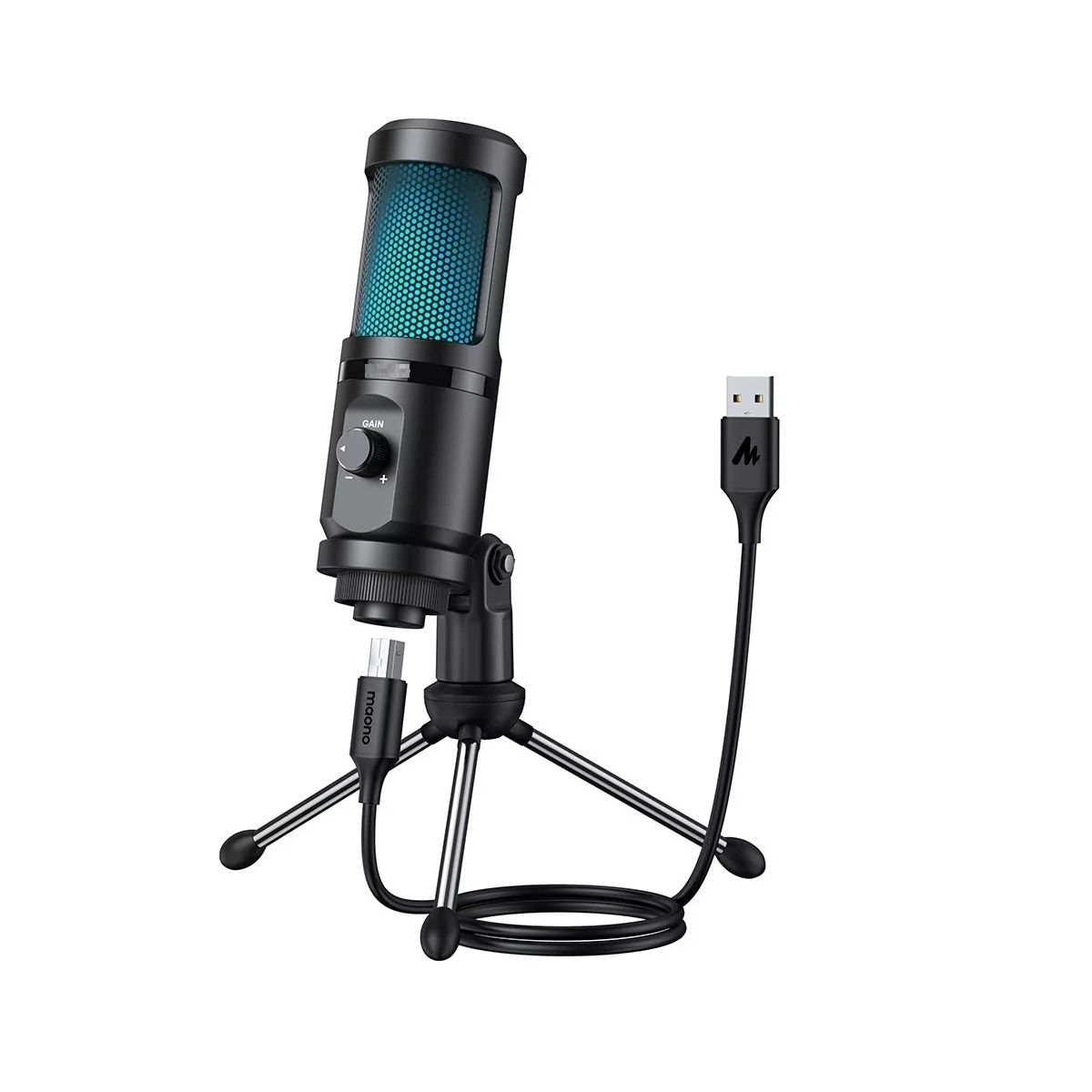Micrófono USB para PC PC PS4 condensador cardioide ASMR micrófono