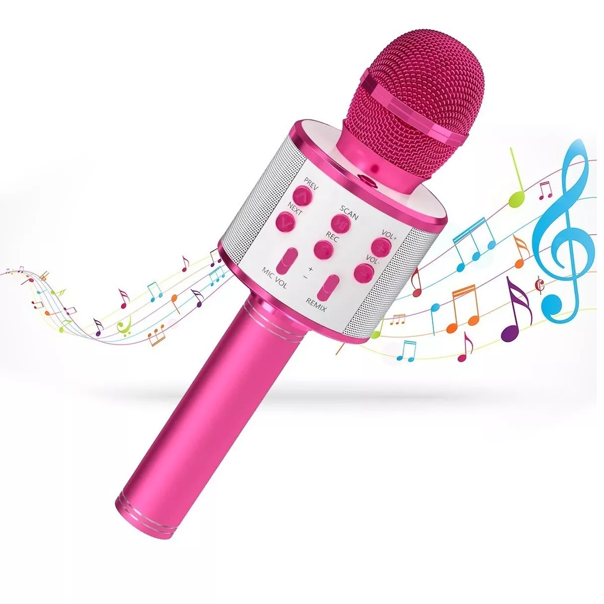 Microfono Inalambrico Rosa Micrófono De Karaoke Inalámbrico Con Bluetooth Y Bocina Rosa