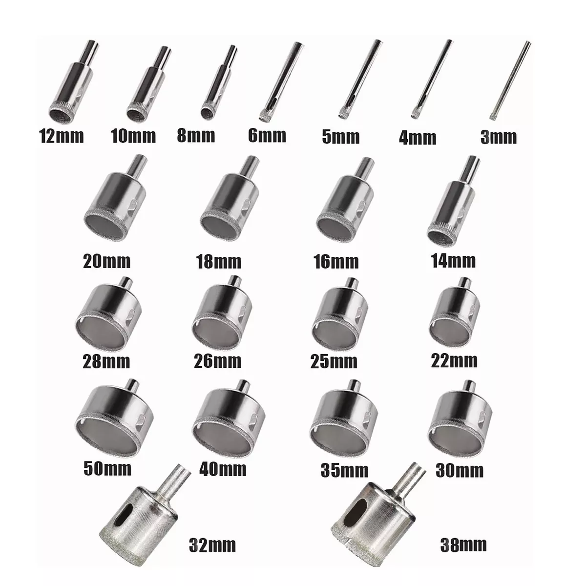 Kit 20 De Brocas Para Cerámica, Mármol Y Vidrio