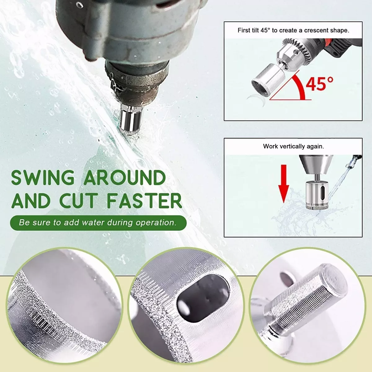 Kit 20 De Brocas Para Cerámica, Mármol Y Vidrio