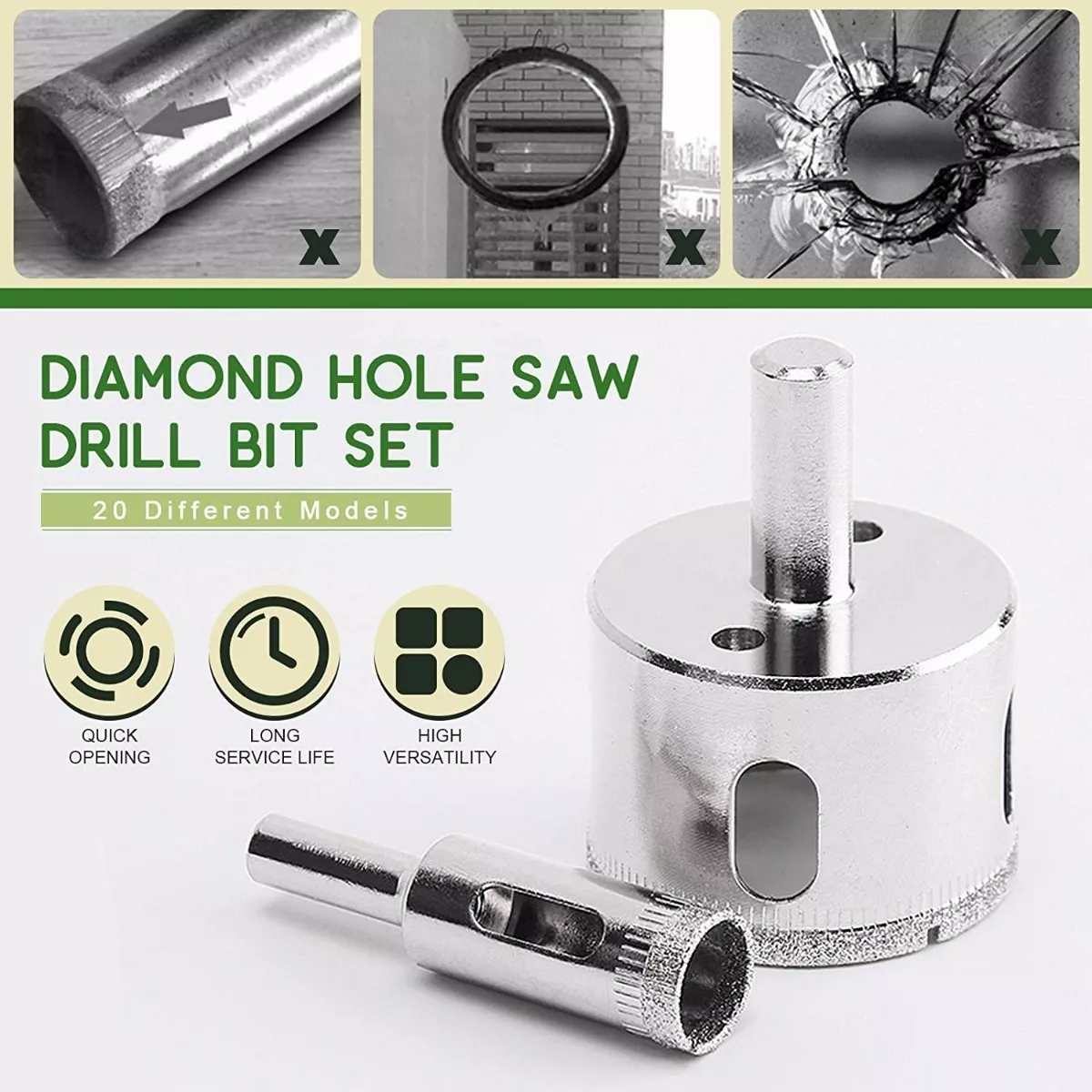 Kit 20 De Brocas Para Cerámica, Mármol Y Vidrio