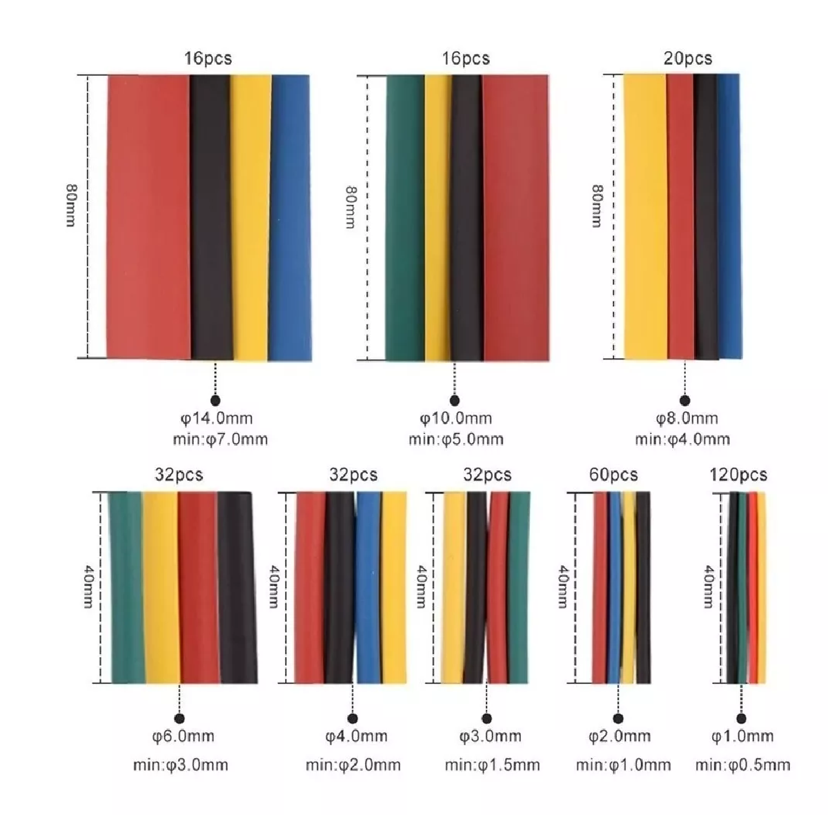 Set Terminales Aisladas Conectores Para Cable Eléctrico 678pcs