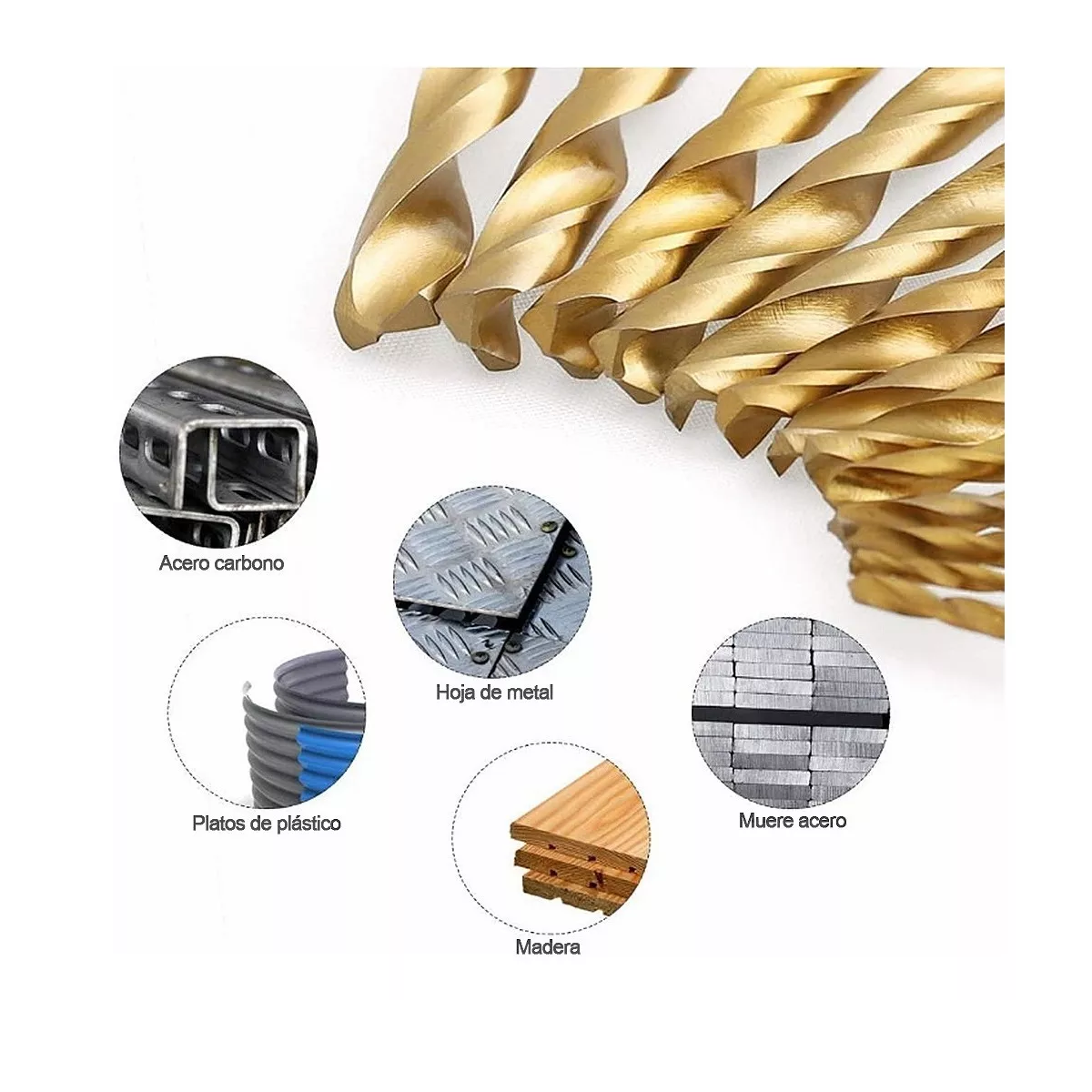 Set De 13 Mecha Broca De Titanio Revestido Barrena