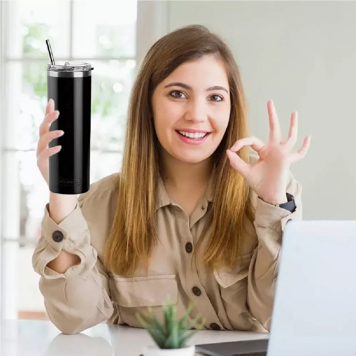 Set Termo Portátil De Acero Inoxidable De 20 Oz, 2 Pcs