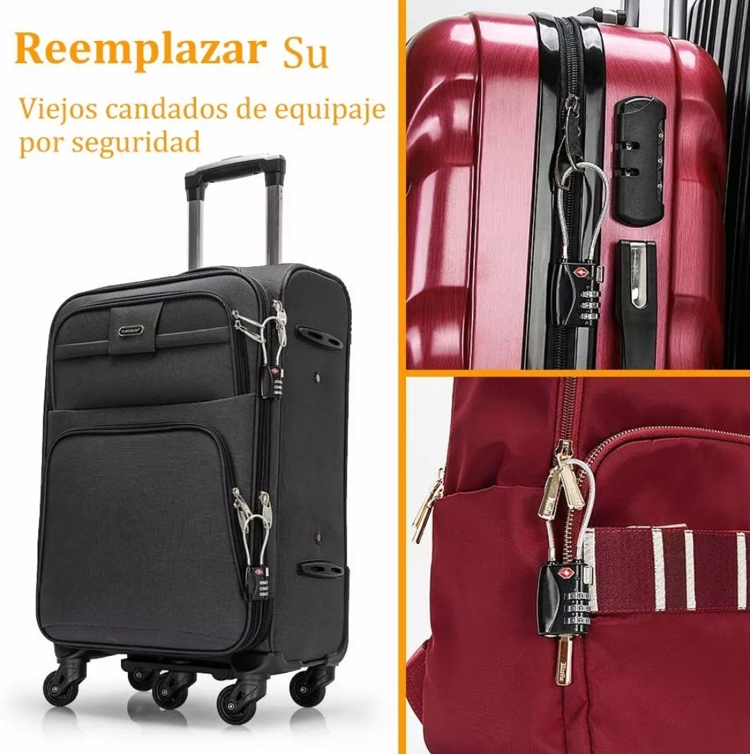 2 Pzs Candados De Combinación Para Equipaje Aprobados Tsa