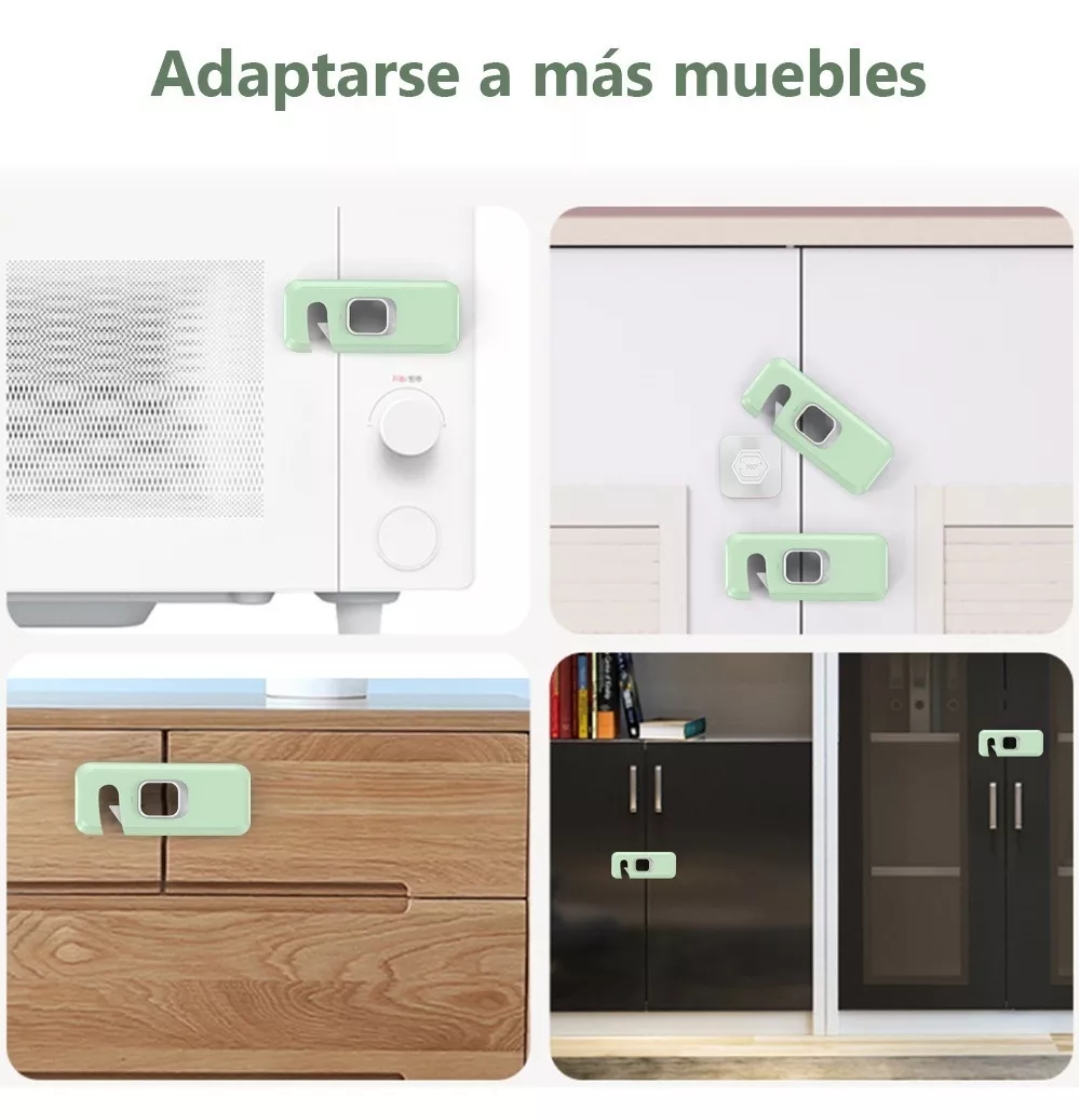 Kit De 10 Seguros Para Gabinetes Y Cajones Proteccion Niños