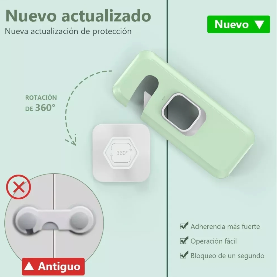 Kit De 10 Seguros Para Gabinetes Y Cajones Proteccion Niños