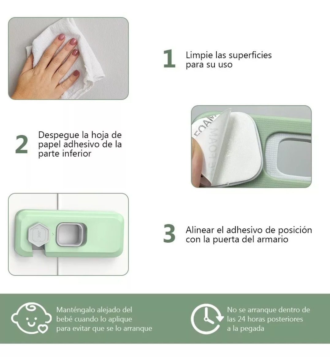 Kit De 10 Seguros Para Gabinetes Y Cajones Proteccion Niños