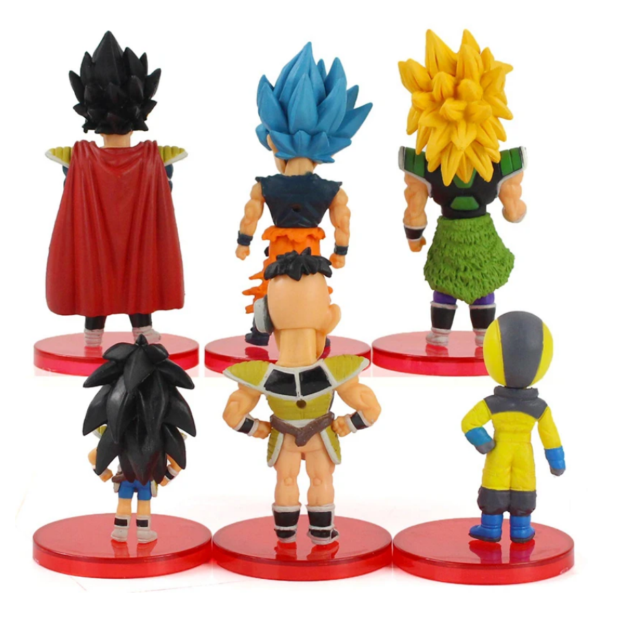 Kit 6 Figuras Muñecos Dragon Ball Z Goku Rey Vegeta Bulma
