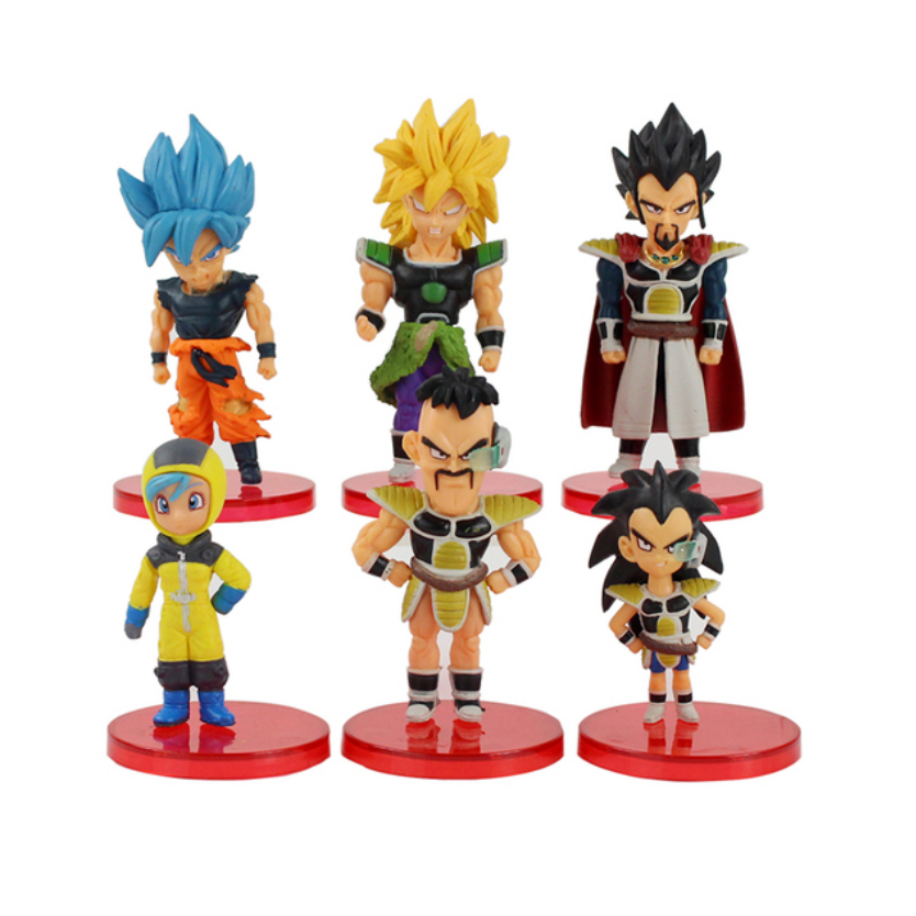 Kit 6 Figuras Muñecos Dragon Ball Z Goku Rey Vegeta Bulma