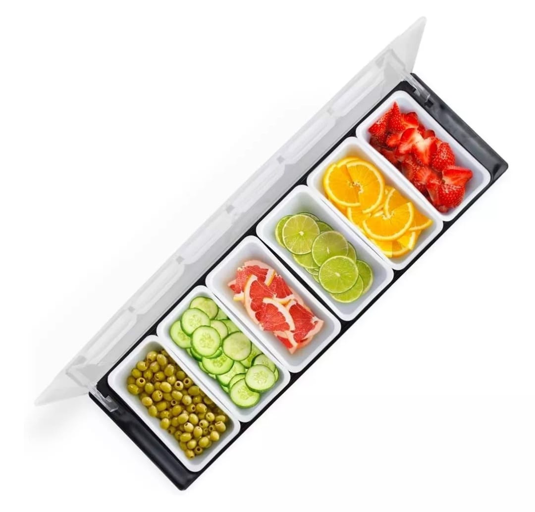 Dispensador Garnitero 6 Divisiones Policarbonato Bar Barra