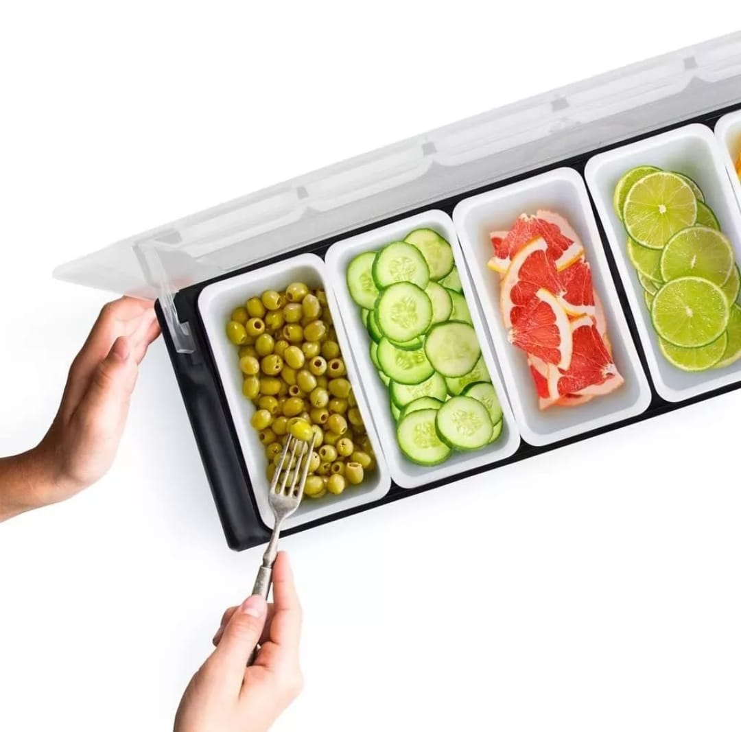 Dispensador Garnitero 6 Divisiones Policarbonato Bar Barra