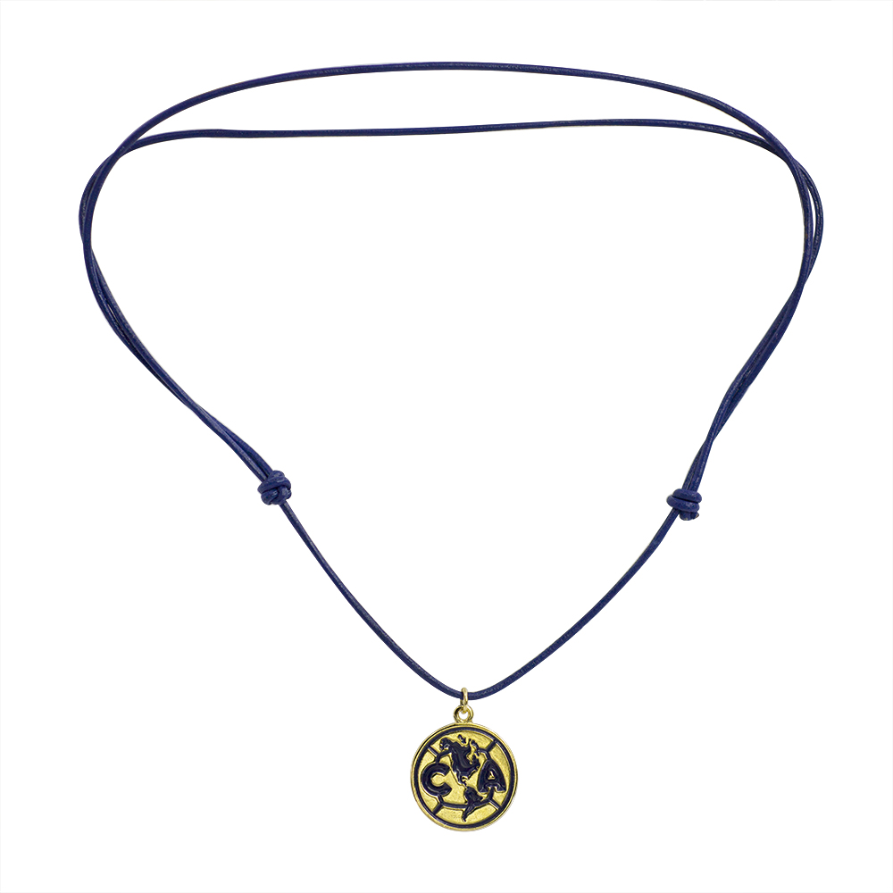 Collar Escudo Club América Piel Redonda Azul