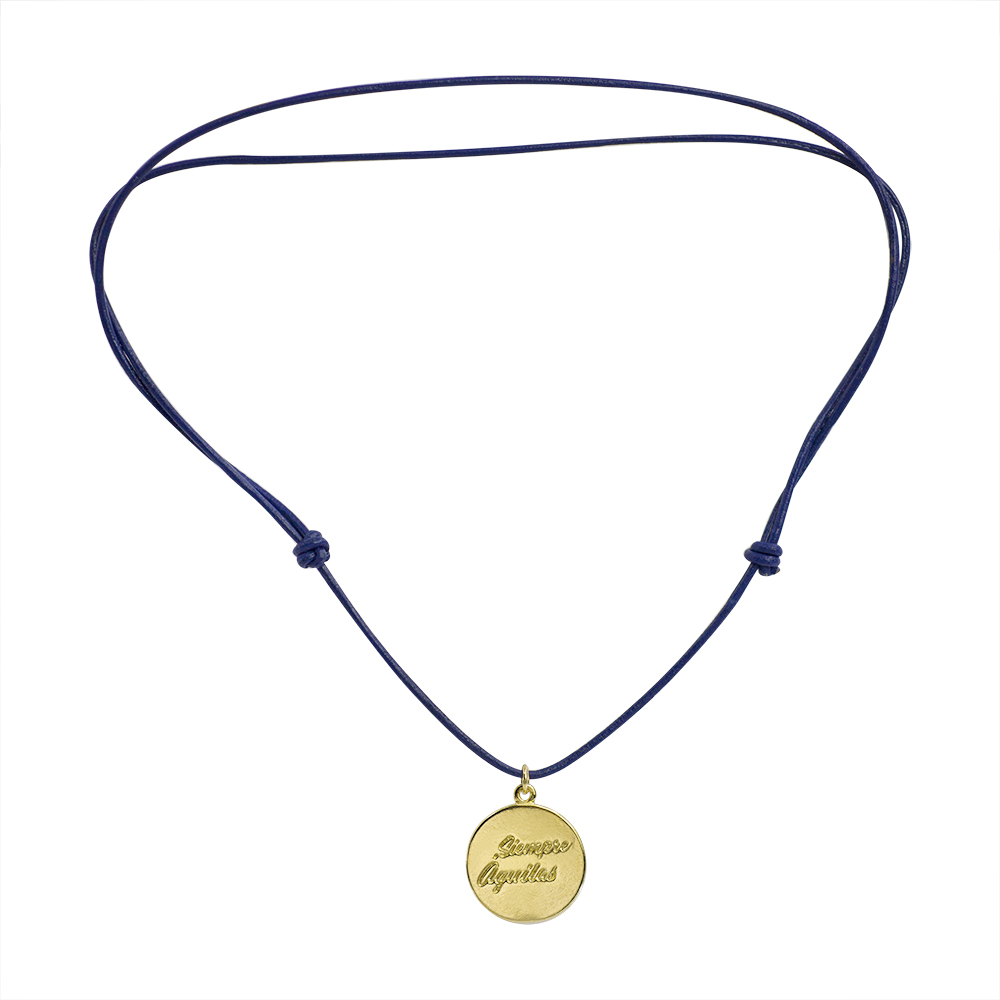 Collar Escudo Club América Piel Redonda Azul