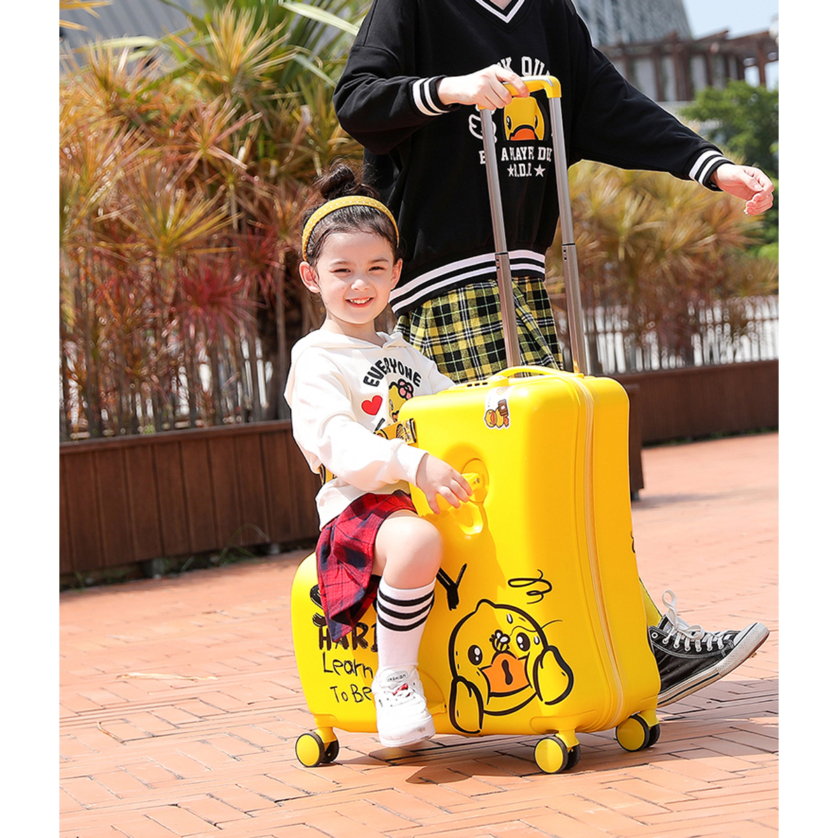 Bolso Maleta Viaje Niños Con Asiento Diseño Pato 24 Pulgadas B. Duck