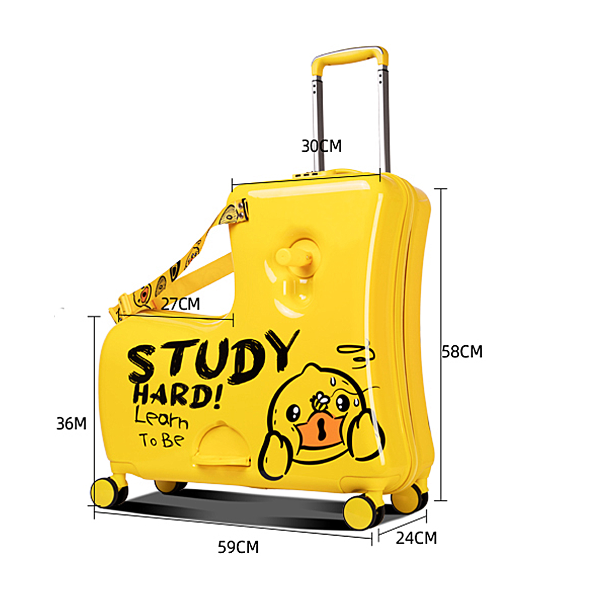 Bolso Maleta Viaje Niños Con Asiento Diseño Pato 24 Pulgadas B. Duck