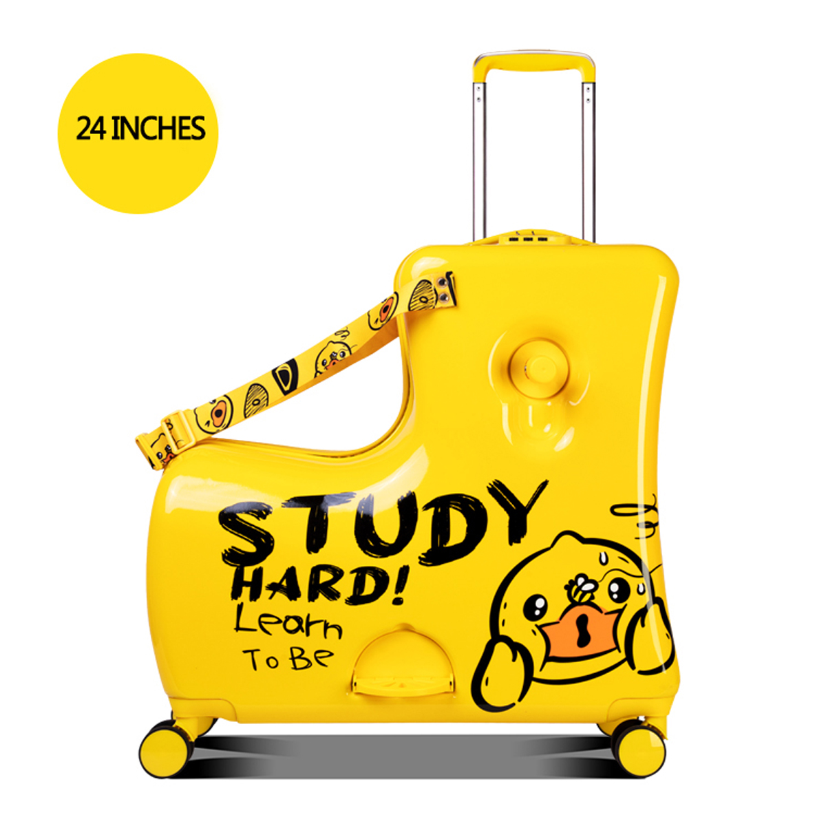 Bolso Maleta Viaje Niños Con Asiento Diseño Pato 24 Pulgadas Duck